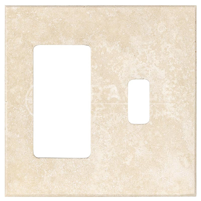 Ivory Travetine - Toggle Rocker Switch Plate Cover