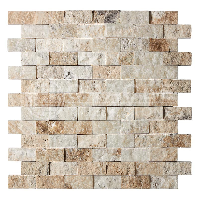 Latravonya Travertine - 1" X 2" Brick Mosaic Tile