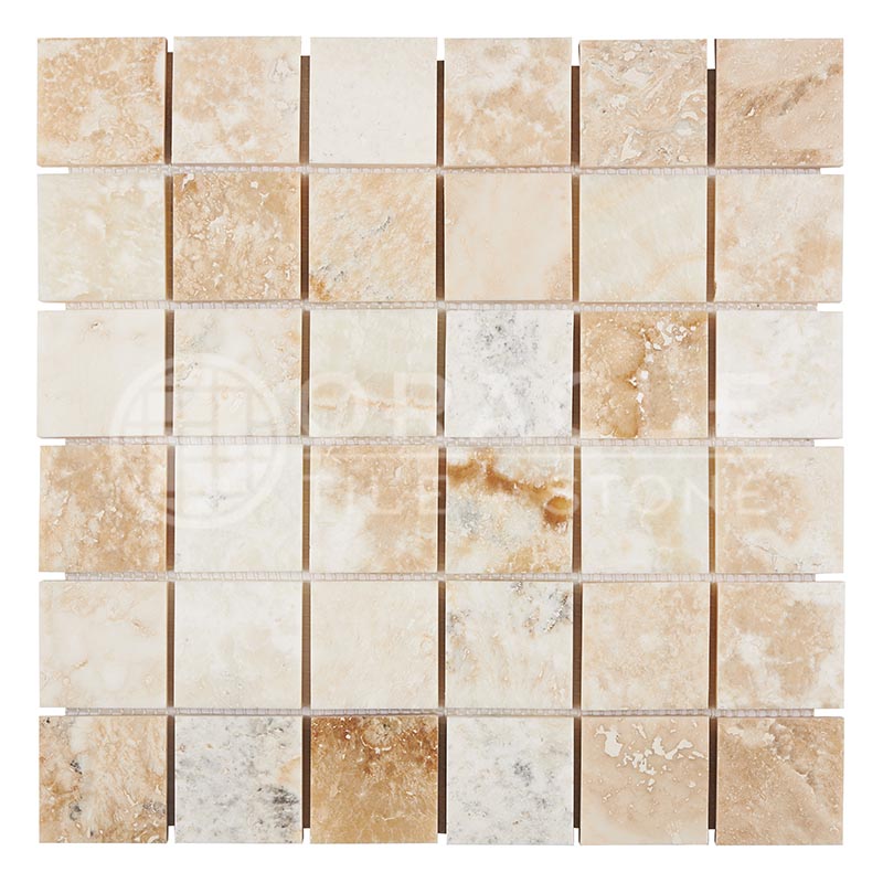 Latravonya Travertine - 2" X 2" Mosaic Tile