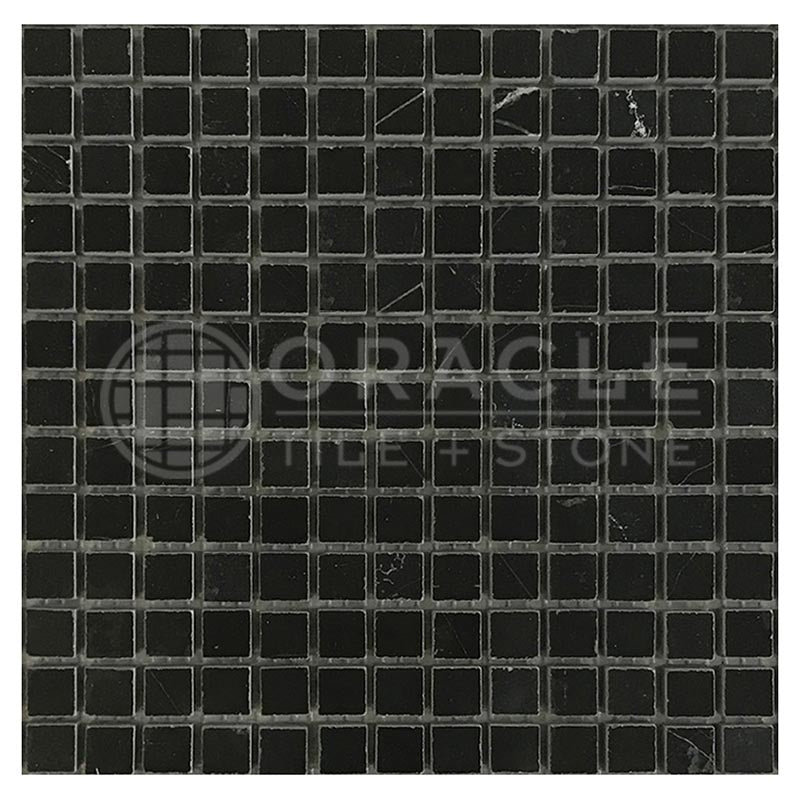 Negro Marquina Marble - 5/8" X 5/8" Mosaic Tile