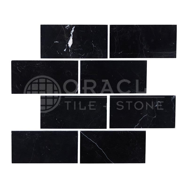 Nero Marquina (Black) Marble	3" X 6"	Tile