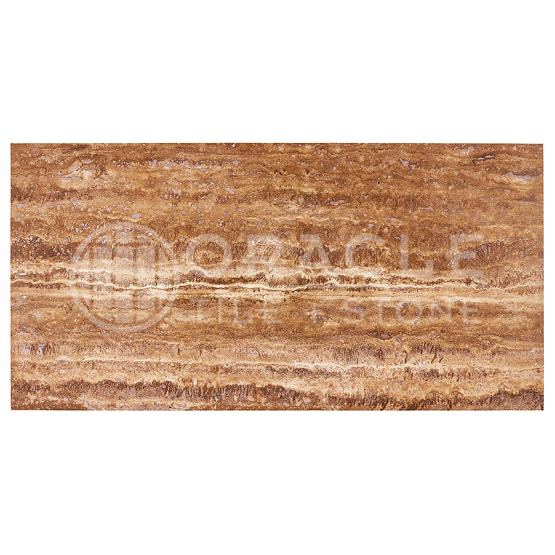 Noce Exotic (Vein-Cut) Travertine - 12" X 24" Rectangular Field Tile