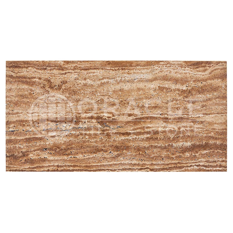Noce Exotic Travertine	12" X 24"	Tile - (Vein-cut / Straight-Edged)	Unfilled, Brushed & St.Edged