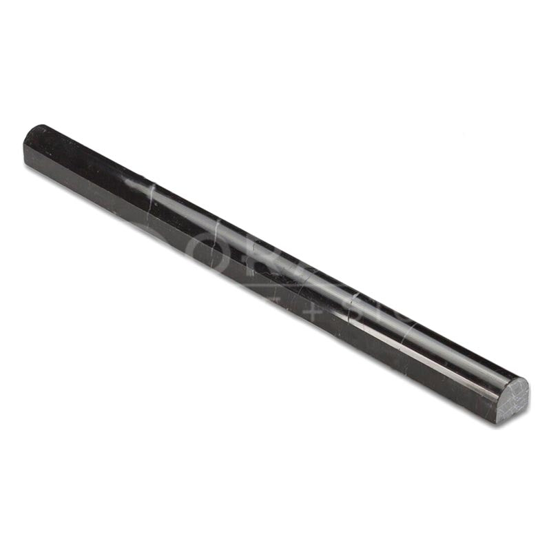 Negro Marquina Marble - 1/2" X 12" Pencil Liner