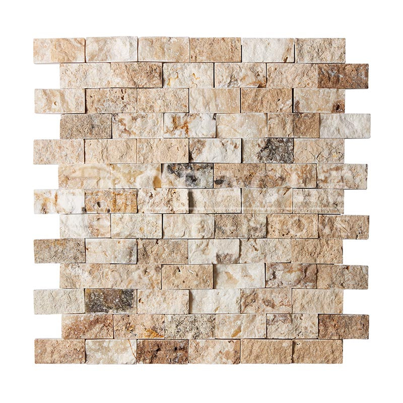 Philadelphia Travertine - 1" X 2" Brick Mosaic Tile
