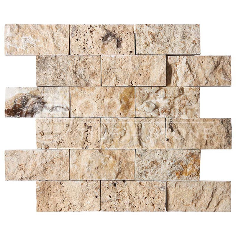 Philadelphia Travertine - 2" X 4" Brick Mosaic Tile