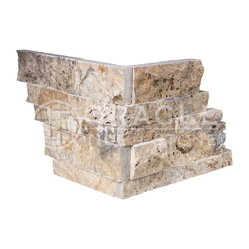 Philadelphia Travertine - 6" X 20" Ledger Panel Architectural Tile CORNER Piece