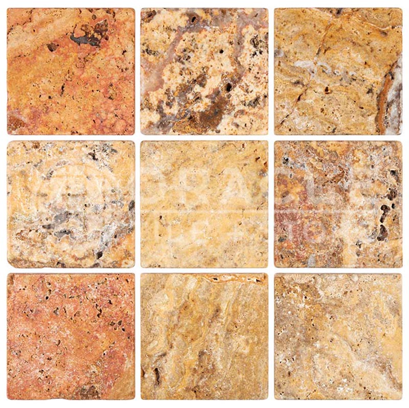 Scabos Travertine - 4" X 4" Field Tile