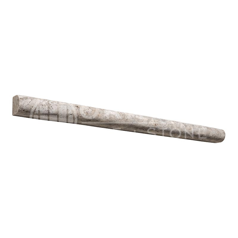 Silver Travertine - 3/4" X 12" Bullnose Liner