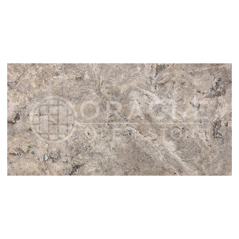 Silver CROSS-CUT Travertine - 12" X 24" Rectanglar Field Tile