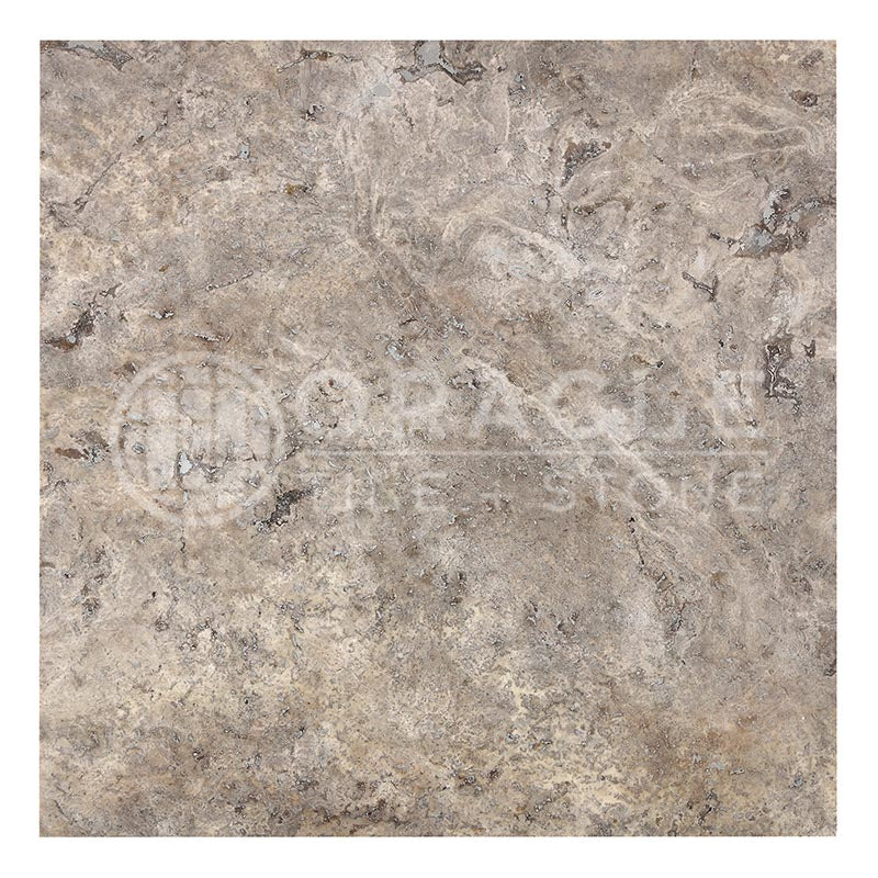 Silver VEIN-CUT Travertine - 12" X 12" Field Tile