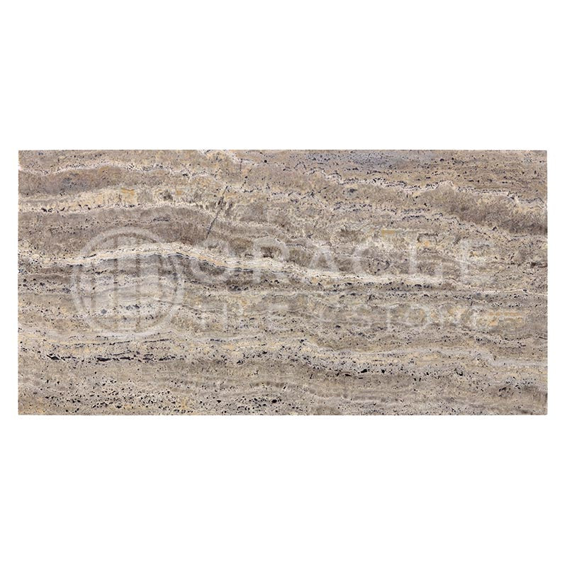 Silver VEIN-CUT Travertine - 12" X 24" Rectanglar Field Tile