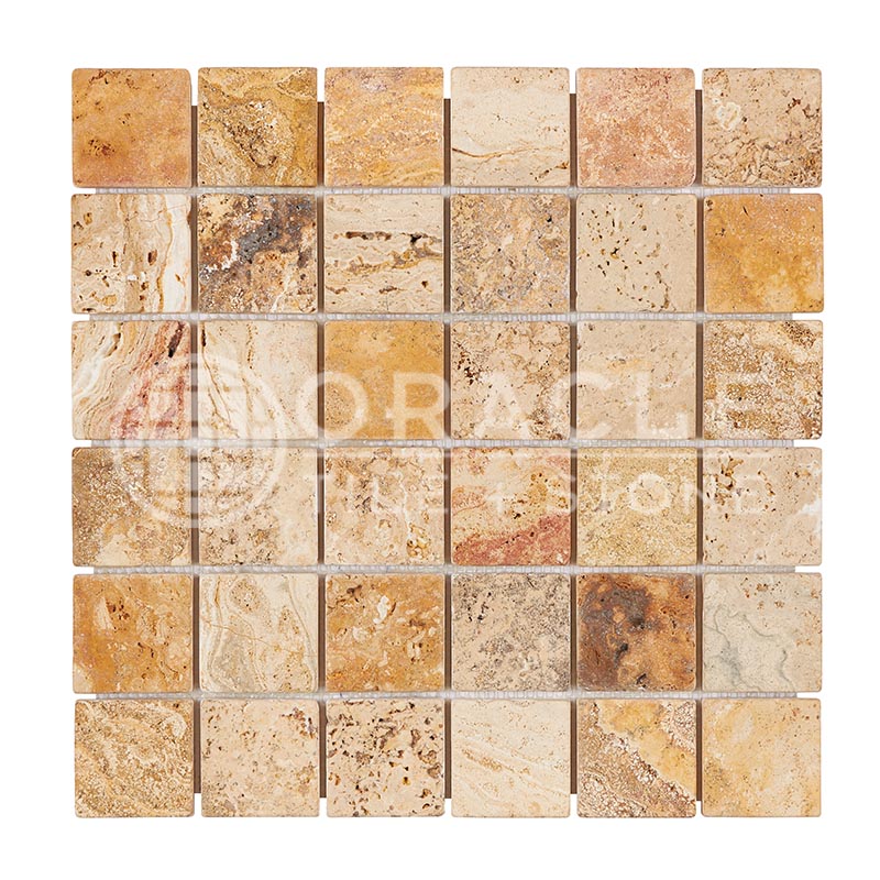 Valencia Travertine - 2" X 2" Mosaic Tile