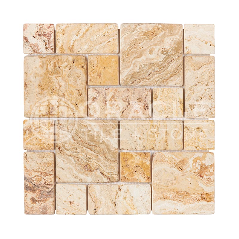 Valencia Travertine - 3-pcs. Mini Pattern Mosaic Tile